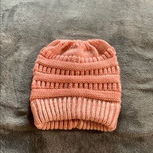 Pink Ponytail Beanie